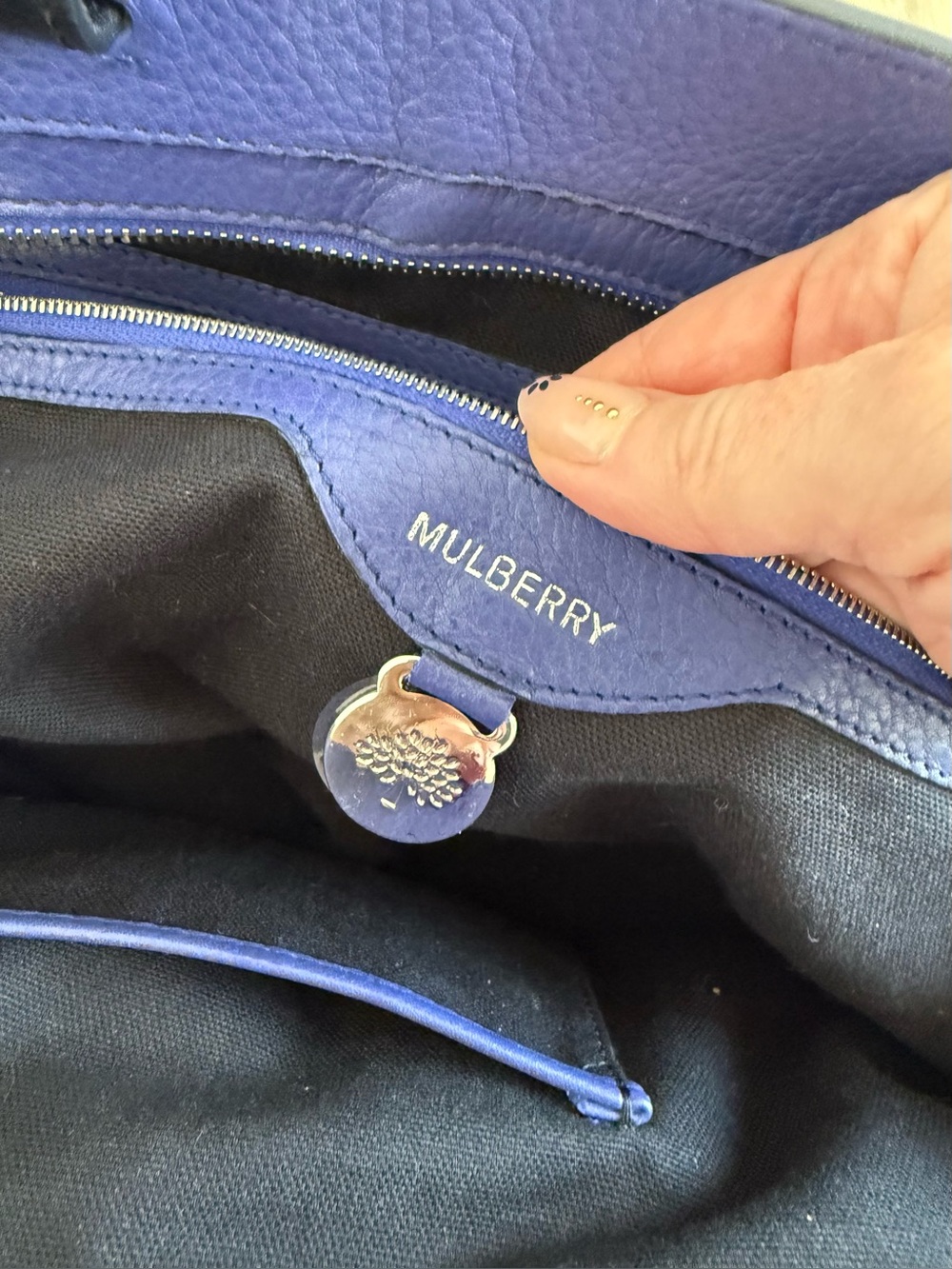 Mulberry 'Blenheim' Indigo (Blue Violet) Leather Satchel Bag | Rare Color - Picture 13 of 16